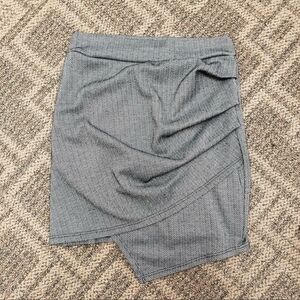FASHION MAGAZINE Vintage Small Asymmetrical Herringbone Mini Skirt